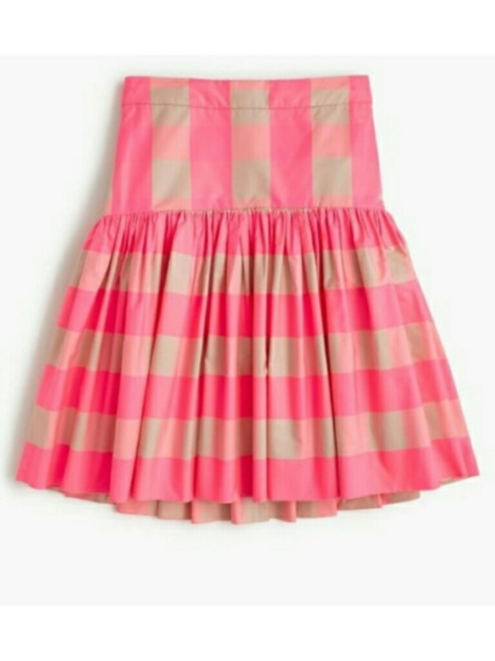 New neon pink buffalo plaid skirt by j crew size 4